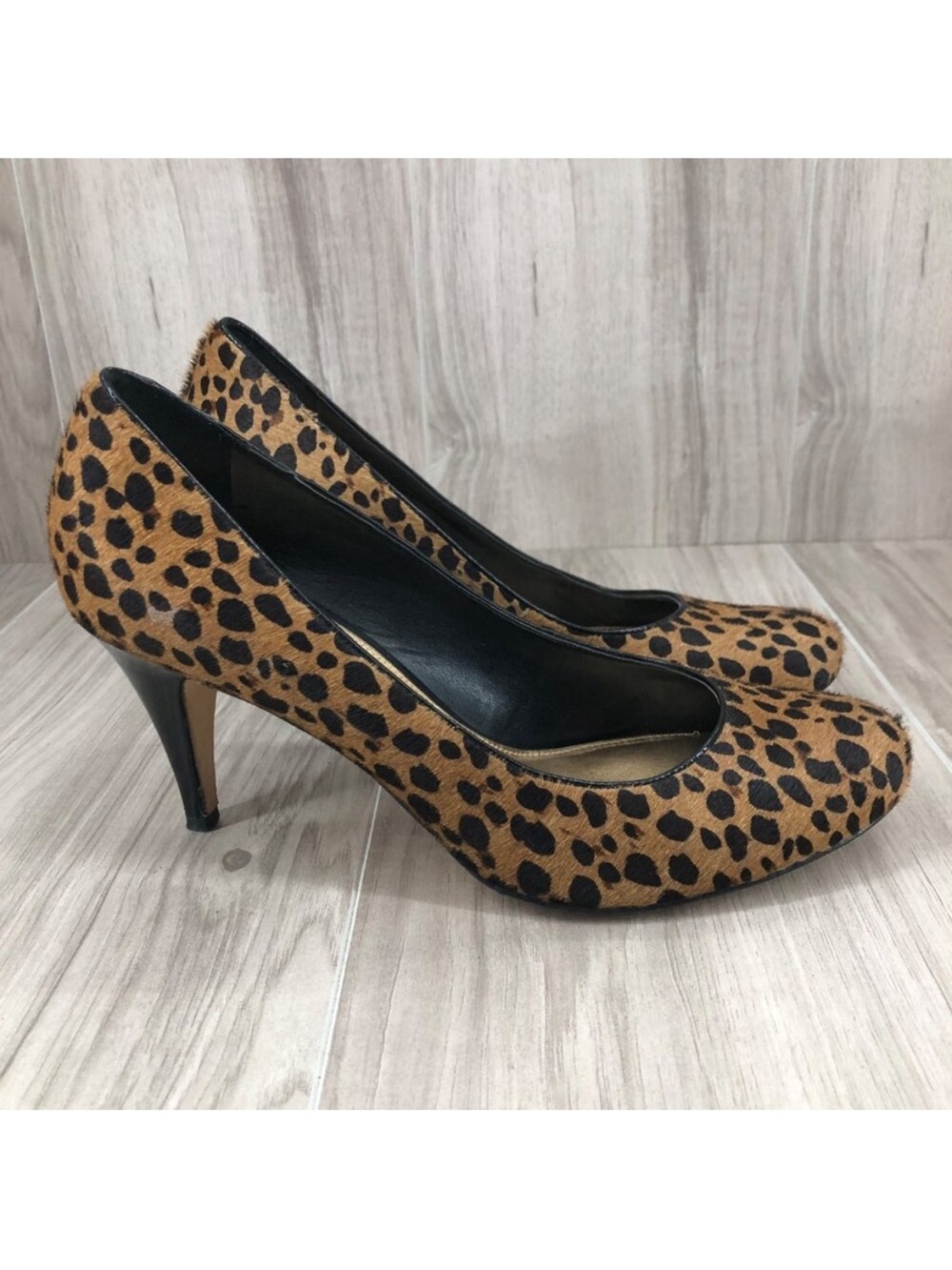 Antonio Melani Heels Womens 9.5M Leopard Print Calf Hair Slip On Pumps